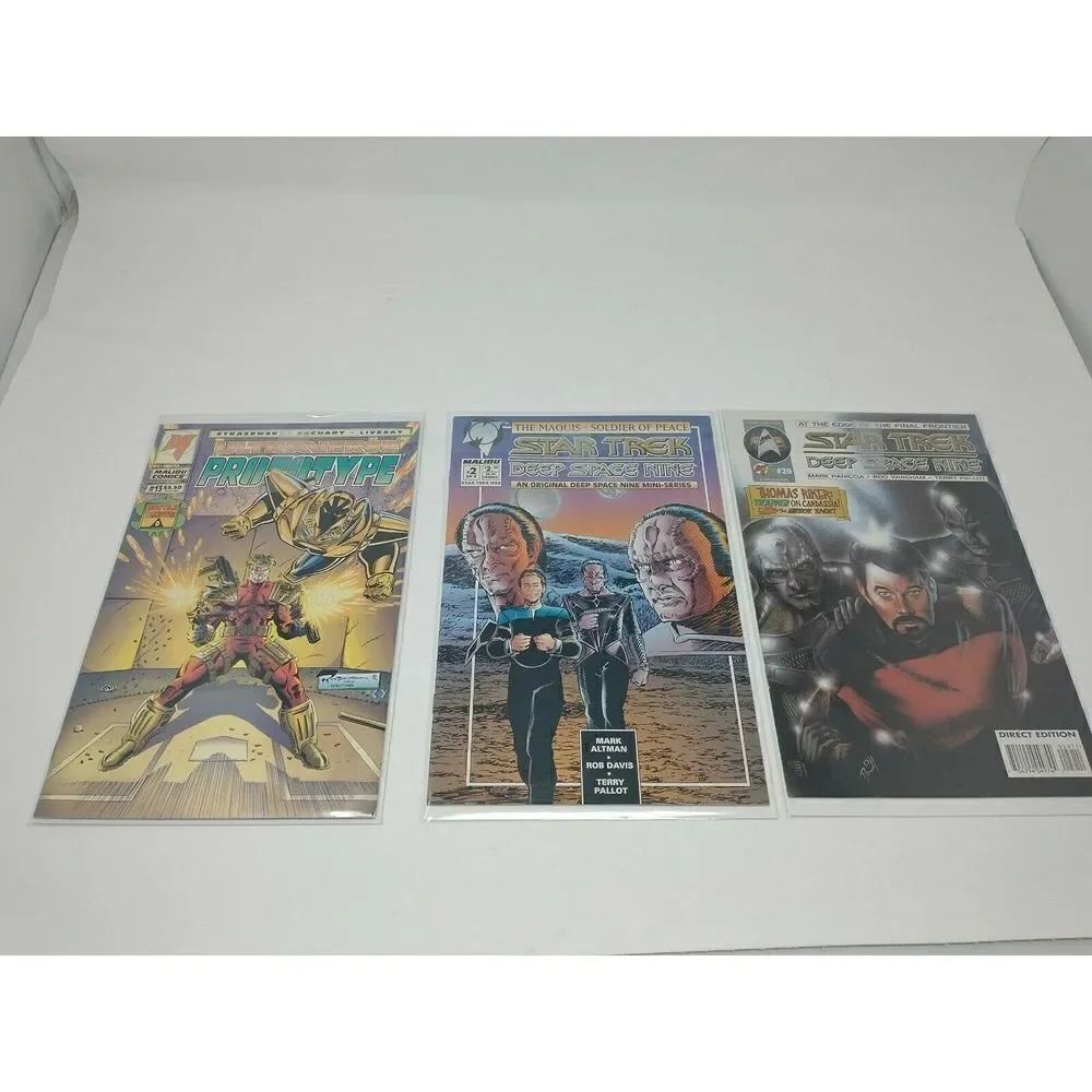 Malibu Comics 3 Issue Bundle Star Trek Deep Space 9 #2, 23 & Ultraverse Prot #13